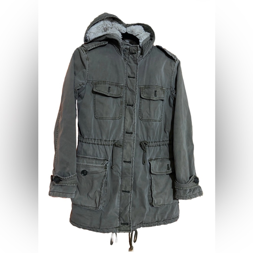 Talula Gray Drawstring-Waist Utility Jacket